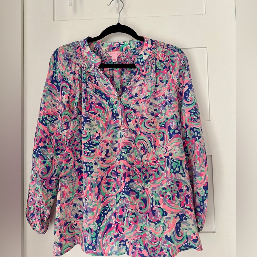 Lilly Pulitzer Multicolor Blouse - Pink, Blue, Green